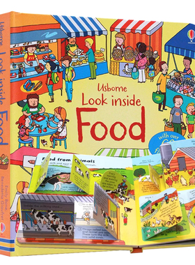 偷偷看里面系列 食物 Look inside Food 英文原版绘本 儿童科普百科 纸板翻翻书 Usborne 幼儿启蒙认知绘本 儿童启蒙科普益智