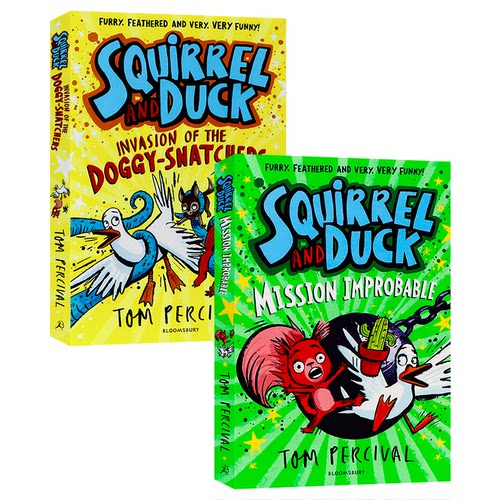 松鼠与鸭子系列全 2 册 英文原版 Squirrel and Duck 儿童爆笑冒险桥梁书 情绪启蒙绘本课外读物 提升阅读兴趣培养良好阅读习惯
