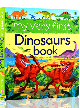 Usborne出品 英文原版绘本 My Very First Dinosaurs Book 恐龙科普百科图画书 精装大开纸板书 儿童英语启蒙阅读 科普认知 恐龙