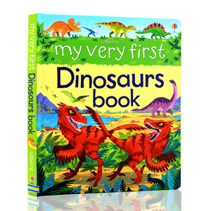 Usborne出品英文原版绘本 My Very First Dinosaurs Book恐龙科普百科图画书精装大开纸板书儿童英语启蒙阅读科普认知恐龙
