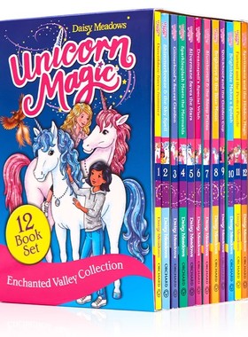 魔法独角兽系列12册礼盒装 英文原版Unicorn Magic 12 Copy Slipcase儿童冒险故事章节小说友谊主题彩虹魔法仙子作者Daisy Meadows