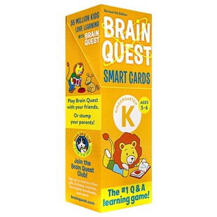 Cards Brain 盒装 6岁美国学前全科练习获奖系列新版 Smart Kindergarten Quest 英文原版 大脑任务智力开发卡片书幼儿园阶段