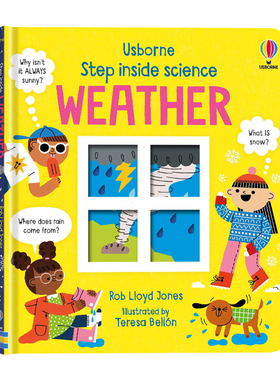 Usborne出品 走进科学 天气 英文原版 Step inside science Weather 尤斯伯恩 儿童科普认知绘本 早教启蒙洞洞纸板翻翻书 精装