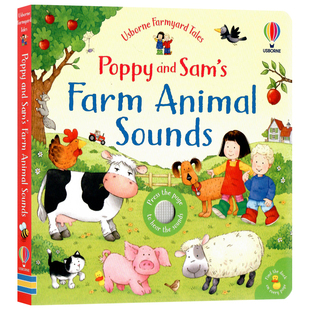 Usborne出品 波比和山姆的农场动物声音英文原版绘本 Poppy and Sam's Farm Animal Sounds 亲子幼儿童睡前共读英语启蒙认知纸板书