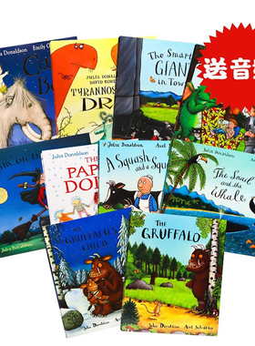 英文原版绘本 Julia Donaldson茱莉亚唐纳森绘本10册附手提袋 咕噜牛The Gruffalo Gruffalo's Child聪明豆儿童图画故事书英语读物