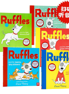 莱弗系列5册 英文原版绘本 Ruffles 莱弗与红外套/小猫咪/绿色蔬菜/ 丢失的弹力球 Nosy Crow儿童英语启蒙图画故事书David Melling