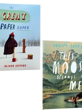 智慧小孩系列两册合售英文原版绘本Oliver Jeffers This Moose Belongs to Me这只驼鹿是我的The Great Paper Caper超级纸飞贼