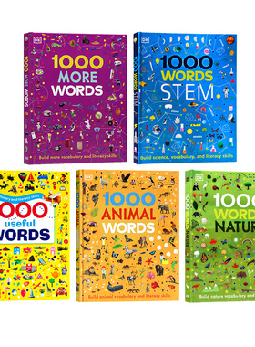 DK1000个科学词汇 1000 Words STEM 英文原版进口图书 儿童科普百科英语单词 插图图解字典词典辞典精装 中小学阅读写作技能提升