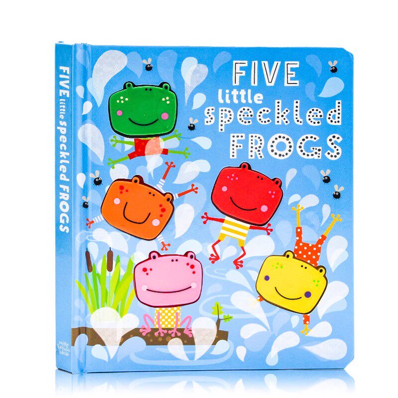 五只有斑点的小青蛙 英文原版绘本 Five Little Speckled Frogs 幼儿益智英语启蒙亲子互动纸板洞洞翻翻书精装进口童书
