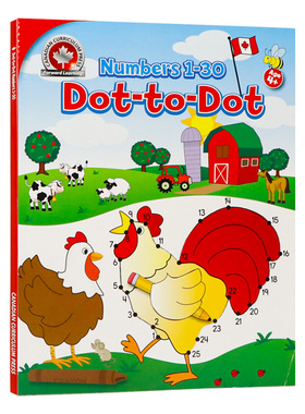 惊人的点对点数字1-30 英文原版Dot to Dot Numbers 1-30  儿童英语学习工具书全彩插图 小学生教学教辅Canadian Curriculum Press