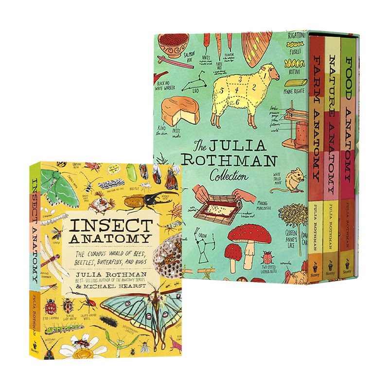 茱莉亚罗斯曼解剖学系列3册盒装 昆虫解剖学 英文原版 The Julia Rothman Collection Storey Publishing 全彩插图 自然科普启蒙