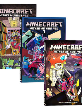 我的世界漫画凋零3册合售英文原版Minecraft: Wither Without You Volume 3 青少年课外阅读儿童冒险故事书插图漫画绘本 8-12岁