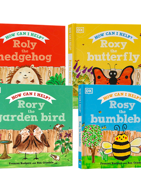 DK刺猬罗利保育/花园鸟罗里/大黄蜂蝴蝶罗西Roly the Hedgehog Garden Bird Bumblebee Butterfly英文原版绘本 动物故事英语图画书