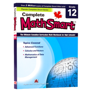 Complete MathSmart grade 12 加拿大数学练习册12年级 英文原版 Canadian Curriculum Math Workbook High Schools 附答案 高年级