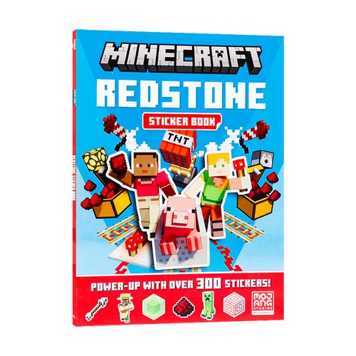 我的世界 红石贴纸书 英文原版 Minecraft Redstone Sticker Book 儿童益智游戏贴纸活动书 趣味红石主题 动手动脑创意拼贴