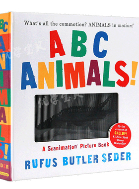 光与影视觉动物ABC 3D动画书 英文原版绘本 ABC Animals A Scanimation Picture Book 动物动起来儿童ABC科普英语读物 waddle