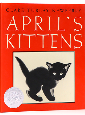 四月的小猫英文原版绘本 April's Kittens 凯迪克银奖作品儿童启蒙认知绘本课外阅读图画故事书Clare Turlay Newberry精装大开