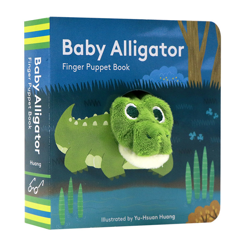 鳄鱼宝宝 手指偶书 英文原版绘本 Baby Alligator Duck Finger Puppet Book 亲子互动趣味图画故事洞洞纸板小手掌宝宝玩具书0-3岁