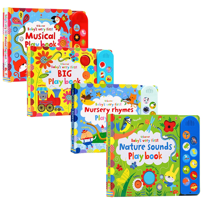 Usborne纸板触摸发声翻翻书4册