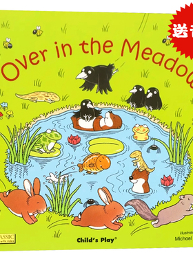 Child's Play 韵文歌谣洞洞书二辑带CD版 越过草地 英文原版绘本 Over in the Meadow 廖彩杏书单吴敏兰经典儿歌童谣绘本