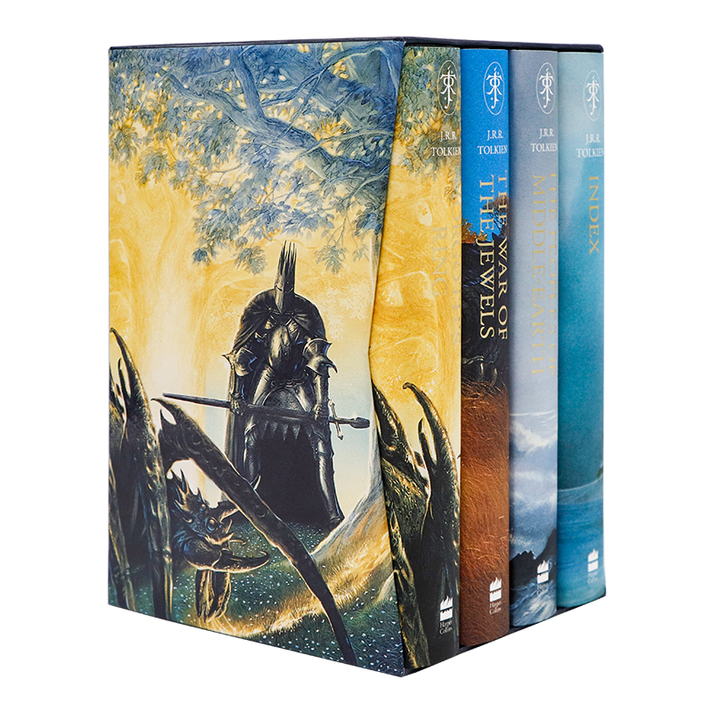 托尔金中土世界的历史英文原版 The History of Middle-earth 3 四册盒装精装 魔苟斯之戒 精灵宝钻争夺战 中洲的子民 中土索引