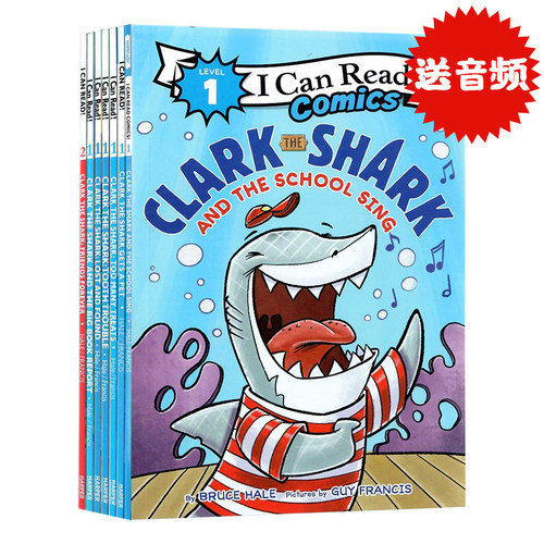 鲨鱼克拉克7册英文原版进口 Clark the Shark英文原版分级绘本i can read 1阶分级读物一级漫画分级读物 Harper Collins柯林斯出版