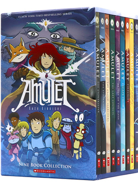 护身符1-9册 英文原版漫画小说 Amulet 1-9 冒险魔幻悬疑元素畅销全彩漫画英语读物儿童青少年中小学生课外章节桥梁书蓝思值520L