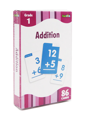 进口英文原版 加法计算数学运算Addition Flash Kids Flash Cards 86张卡片 幼儿启蒙字卡加减乘除系列卡片学龄前幼小衔接必备英语