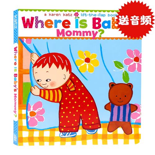 英文原版绘本 宝宝的妈妈在哪里 Where Is Baby's Mommy Karen Katz 卡伦卡茨 纸板翻翻躲猫猫书 幼儿启蒙开发学习亲子互动书0-3岁