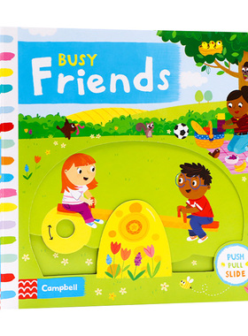 Busy系列 朋友Busy Friends 英文原版绘本 幼儿人际交往情商培养低幼英语启蒙早教机关操作纸板游戏书锻炼手指灵活Campbell出品