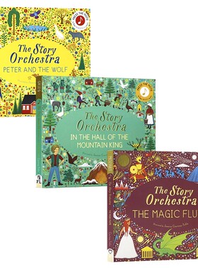 管弦乐队音乐故事发声书3册 英文原版绘本 The Story Orchestra  山王殿/莫扎特 魔笛/彼得与狼 布封精装收藏版进口书籍