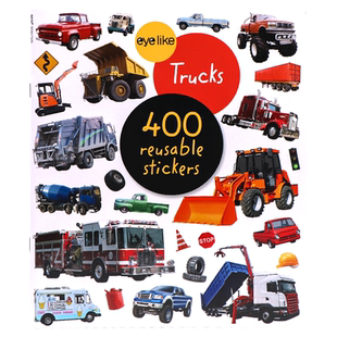 Eyelike Stickers: Trucks 卡车主题贴纸书 含400张贴纸 英文原版绘本 幼儿童启蒙交通工具认知互动玩具书边学边玩亲子读物Workman
