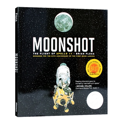 凯迪克金奖得主经典力作 阿波罗 11号飞行 英文原版 Moonshot 太空航天科普图画书 大开本精装 科学与艺术兼具 儿童太空启蒙