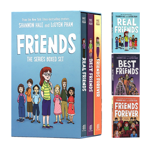 Set 英语课外阅读书 Friends 学习社交技巧 章节桥梁漫画书 纽伯瑞奖作家 Boxed Series The 英文原版 预售好朋友系列漫画3册盒装