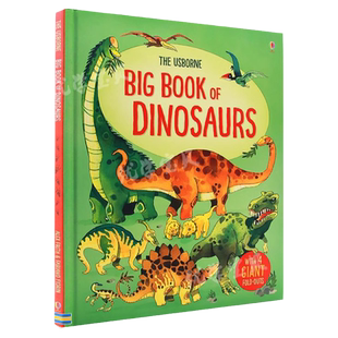 Usborne出品恐龙科普大书英文原版 The Usborne Big Book of Dinosaurs 双面超长拉页折叠书4 giant fold-outs 儿童科普百科书精装