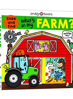 农场的组成 英文原版 What's on My Farm?  纸板拉拉书 低幼儿童启蒙认知农场动物英语绘本 亲子互动 滑窗翻翻书 Roger Priddy