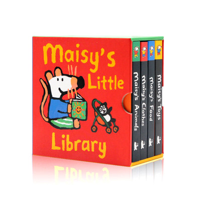 现货 小鼠波波4册手掌纸板书 Maisy's Little Library 小鼠玻玻的小小图书馆 英文原版绘本 低幼英语启蒙认知读物 0-3-6岁