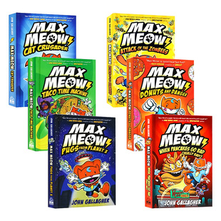 Meow1 精装 英文原版 儿童漫画故事书奇幻冒险图画书 Max 小学英文课外读物 马克思猫123456册全集 爆笑英文全彩趣味漫画小说