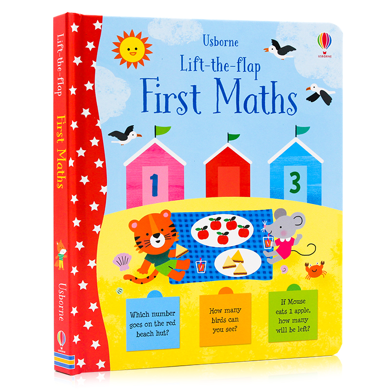 Usborne数学认知翻翻书 Lift the Flap First Math 英文原版绘本幼儿数学启蒙翻翻书亲子读物数字认知早教纸板书撕不烂尤斯伯恩