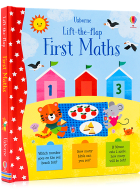 Usborne数学认知翻翻书 Lift the Flap First Math 英文原版绘本幼儿数学启蒙翻翻书亲子读物数字认知早教纸板书撕不烂尤斯伯恩