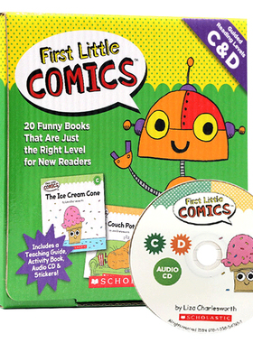 家长阅读指导C&D20册盒装英文原版 First Little Comics Parent Pack LevelsC&D  附CD贴纸儿童启蒙绘本Scholastic学乐出版社