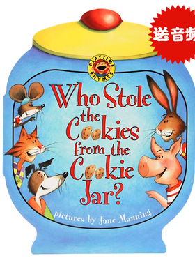 谁从饼干罐里偷走了饼干英文原版绘本Who Stole the Cookies from the Cookie Jar 抽拉纸板儿童好习惯养成趣味故事书可爱外形