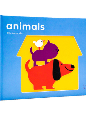 学单词 动物 纸板触摸书英文原版绘本 TouchWords Animals 儿童触摸趣味认知 亲子早教启蒙触摸读物 TouchThinkLearn纸板书