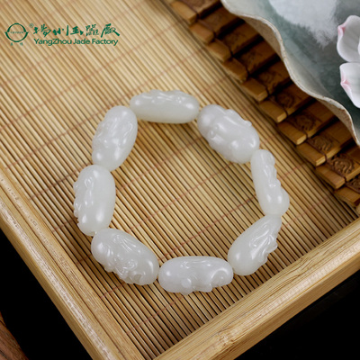 玉缘和田玉新疆白玉籽料罗汉手串链玉质细腻油润男士送爱人大师