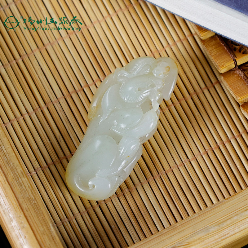 玉缘天然和田玉新疆白玉独籽貔貅挂件吊坠油润细腻扬州玉器厂收藏