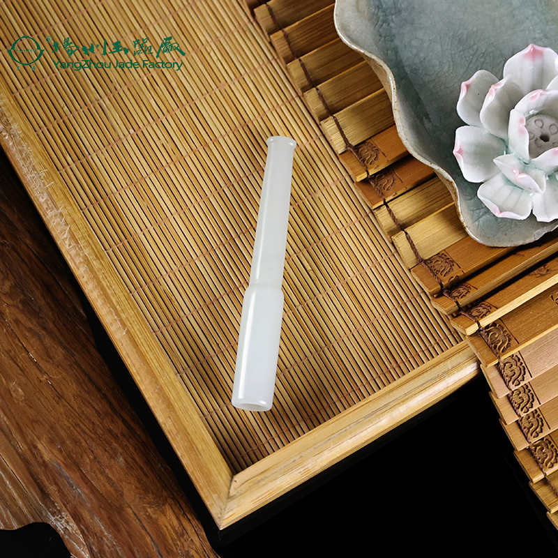 玉缘和田玉新疆和田白玉籽料烟嘴玉质细腻油性足可实用男士送爱人