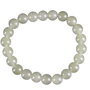 和田玉青海白玉晴水色8mm圆珠手链串玉质细腻气质款女士送爱人