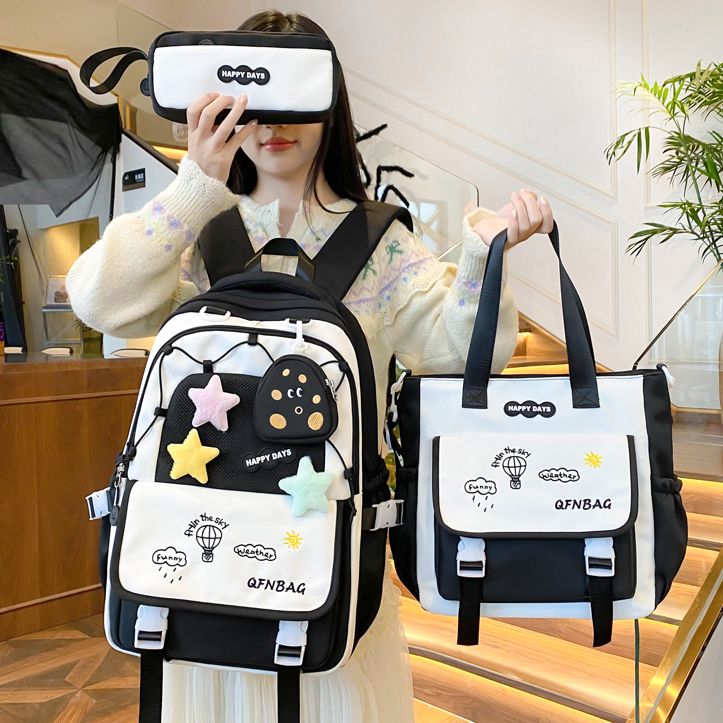 书包少女初中生高颜值小众可爱