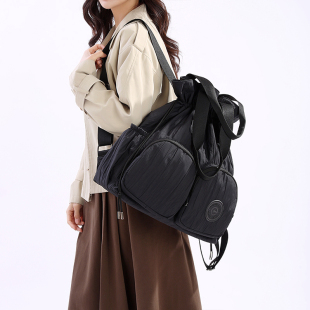 原创小众设计背包女2025新款 休闲旅行轻便抽绳单肩包大容量双肩包