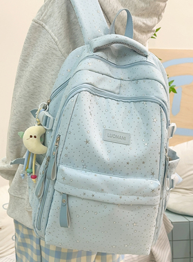 书包女日系ins新款高颜值学院风满天星背包初高中生轻便双肩包